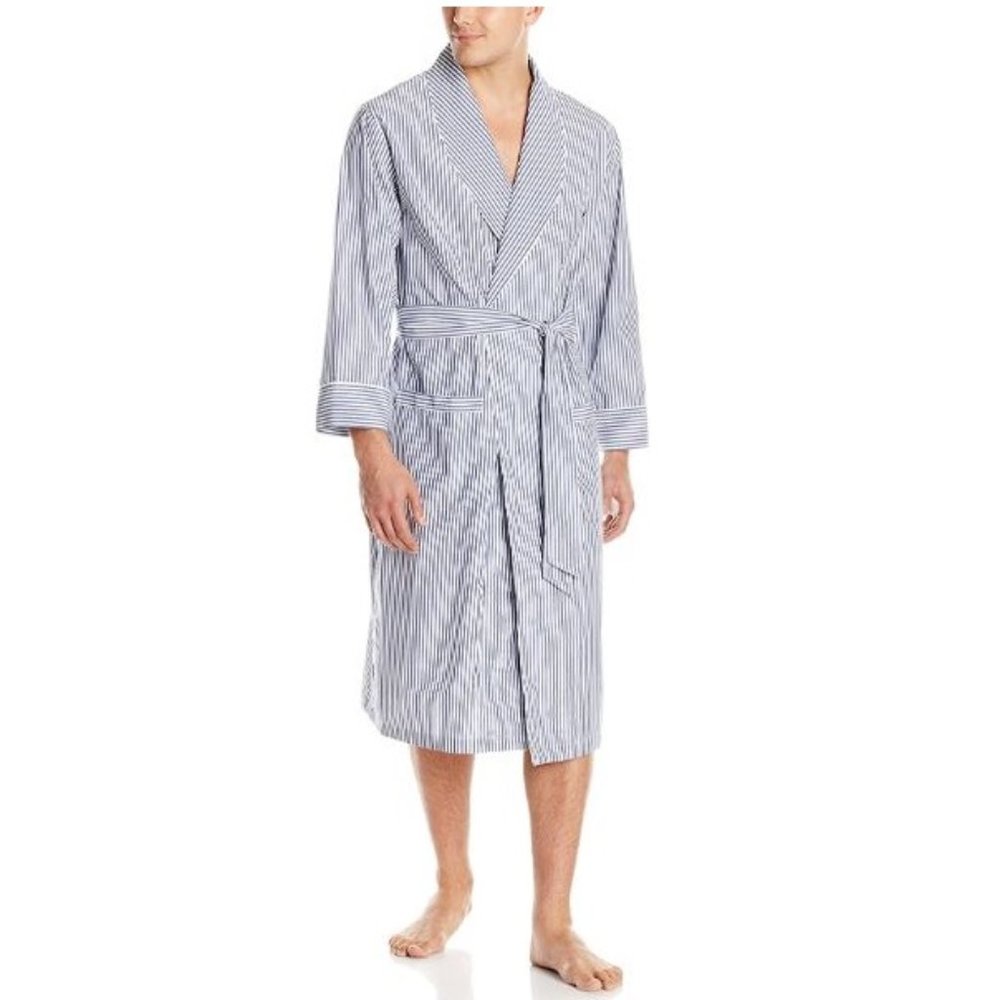Men's Striped Bathrobe